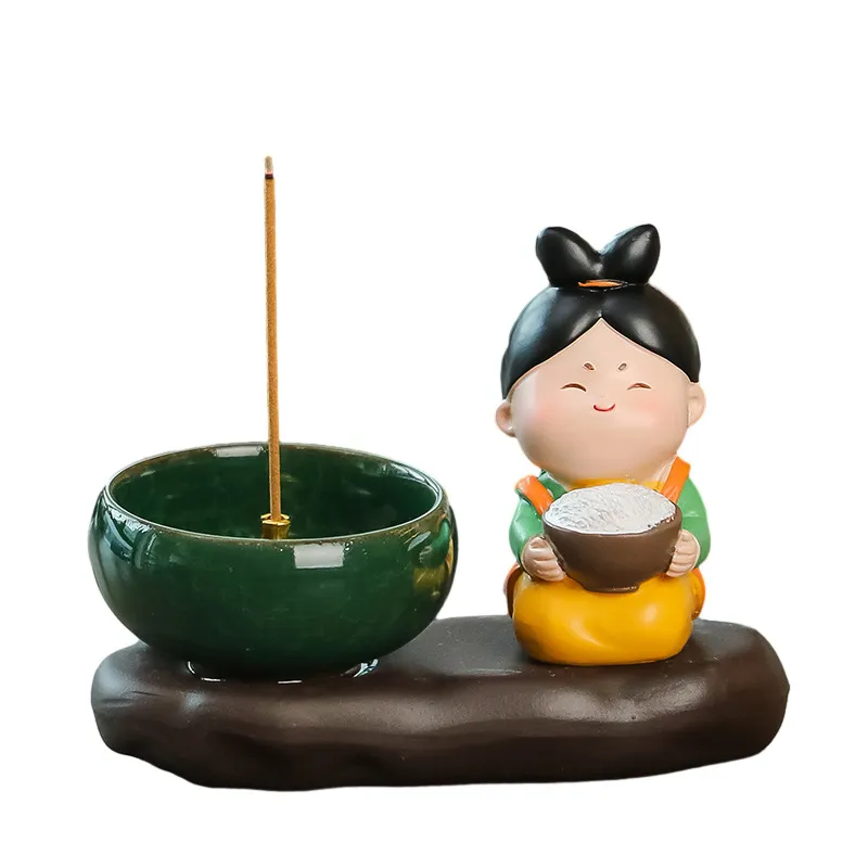 Ceramic Incense Burner Holder – Chinese Style Sandalwood Aromatherapy Stand for Home, Premium Incense Stick Base, Elegant Decorative Craft